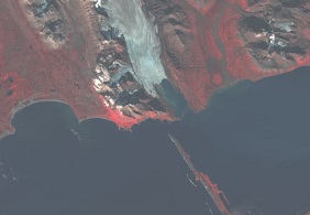 Problem z wyświetleniem zdjęcia: „Kompozycja RGB 543 - roślinność oznaczona na czerwono”